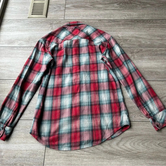 Aritzia Plaid Cotton Boyfriend Fit  Button Down Shirt Flannel - Picture 13 of 14